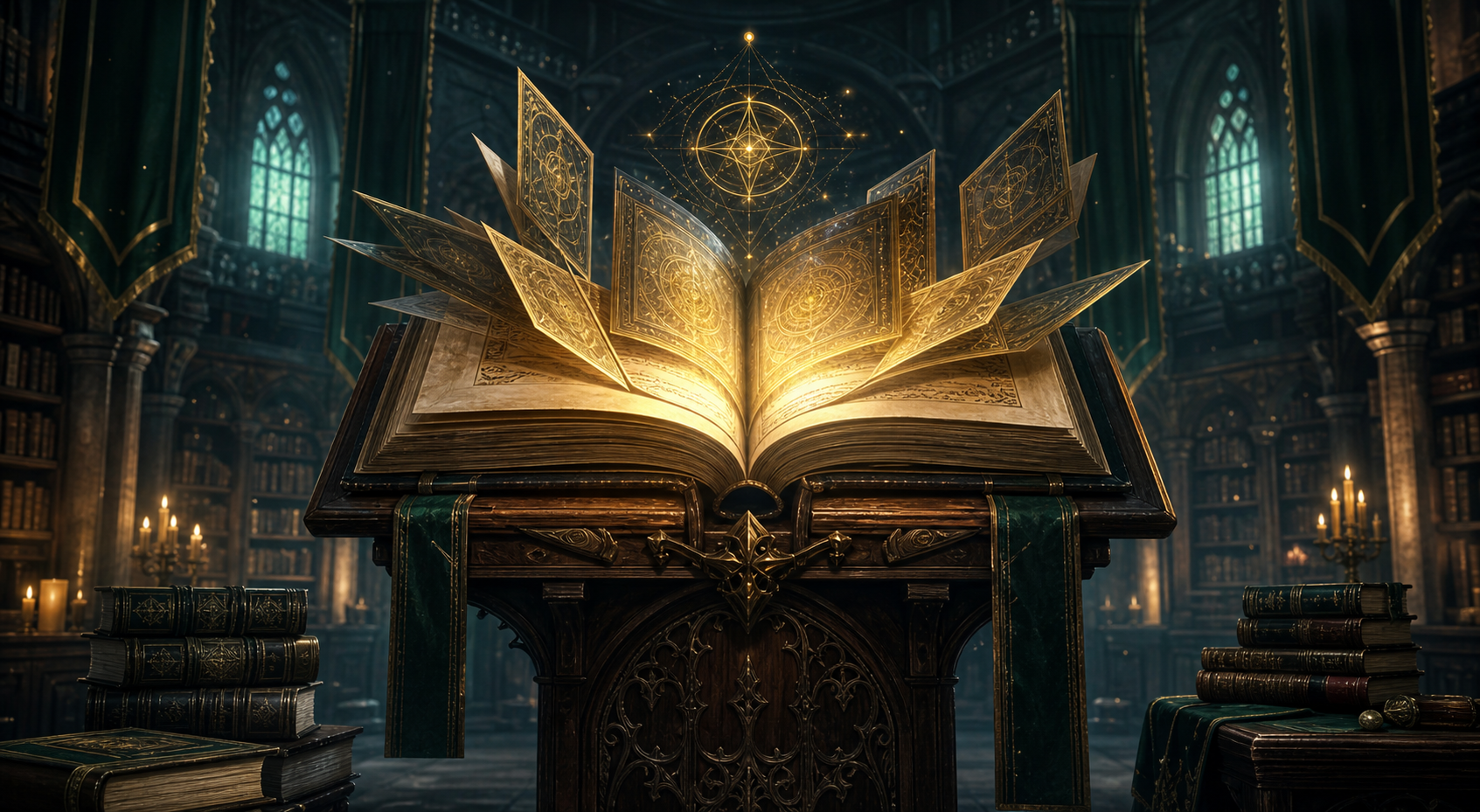 Ilustrație editorială originală pentru ghidul slotului Book of Books
